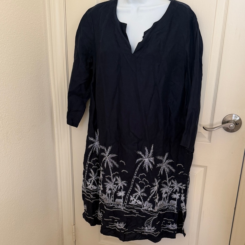 Talbots Black and White Long Sleeve Dress - Picture 2 of 5